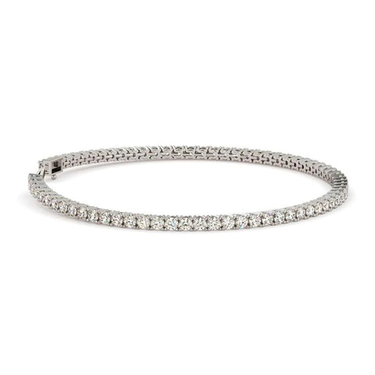 Tennis Bracelet Gold White Sparkling Round Cut 3.50 Carats Genuine Diamonds
