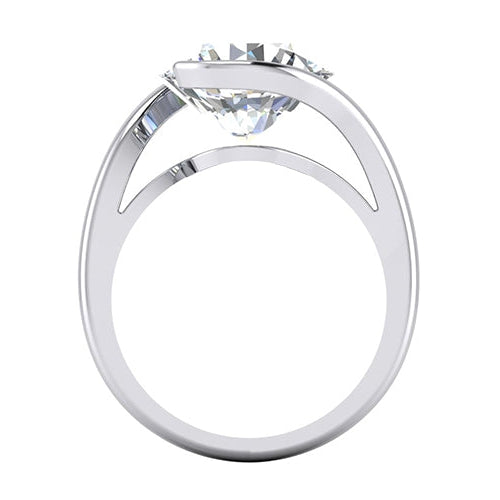 Tension Like Genuine Solitaire Gold Ring F VS1 Open