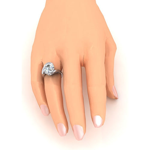 Like Genuine Solitaire Gold Ring F VS1 Open Side View