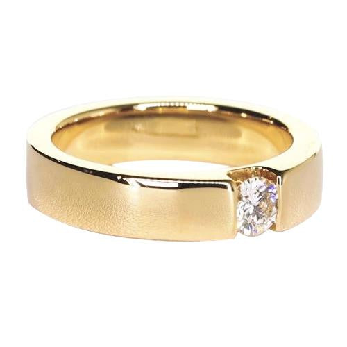 Tension Set 0.30 Carats Genuine Yellow Gold 14K Anniversary