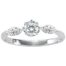 Three-Stone 1.15 Carats Genuine Diamond Engagement Ring White Gold 14K New