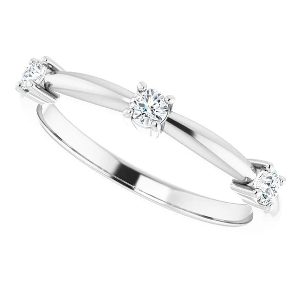 Three Stone Diamond Ring 0.90 Carats Real 14K White Gold Jewelry