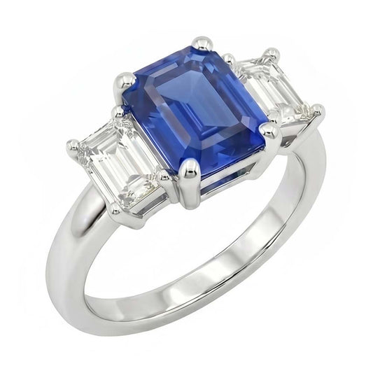 natural emerald sapphire 2.50ct ring side angle