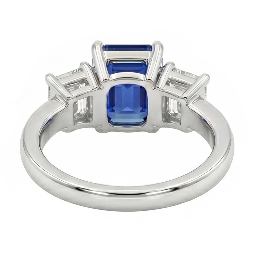 natural emerald sapphire 2.50ct ring profile view
