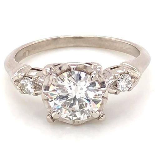 Three-Stone Engagement Ring 2.60 Carats 4 Prong Setting Women Real Jewelry