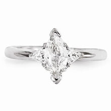 Three Stone Genuine Diamond Engagement 14K White Gold