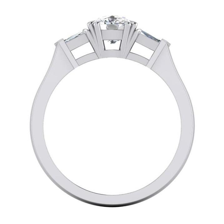 Three Stone Natural Diamond Anniversary Ring 1.65 Gold Jewelry