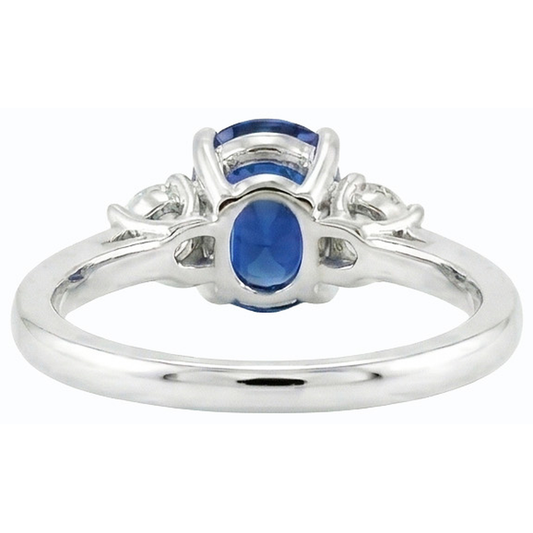 natural round sapphire 2.50ct ring side angle