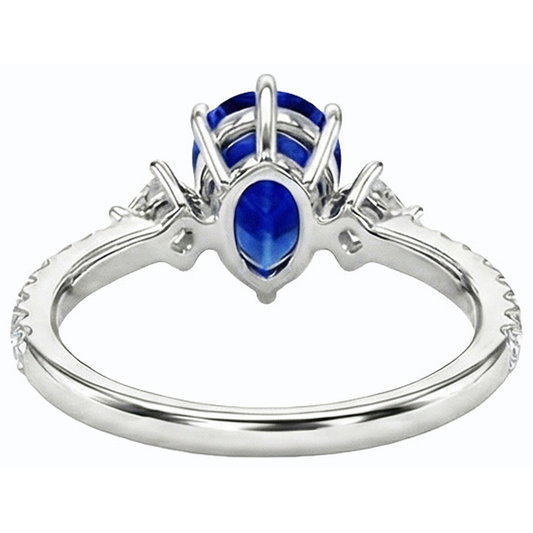 natural round sapphire 3ct ring side angle
