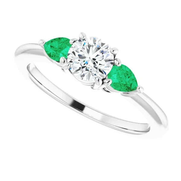 Three-Stone Real Diamond Engagement Ring 1.50 Carats