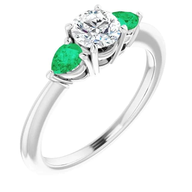 Three-Stone Real Diamond Engagement Ring 1.50 Carats