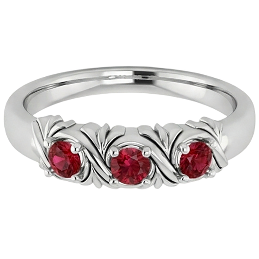 natural round ruby 0.60ct ring side angle