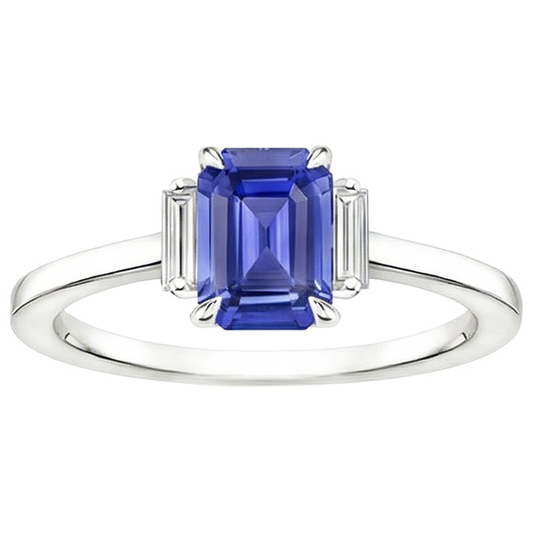 natural emerald sapphire 4ct ring top view