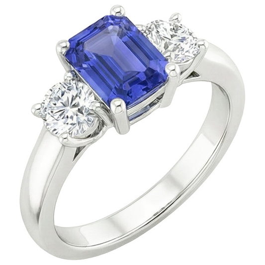 natural emerald sapphire 3.50ct ring side angle
