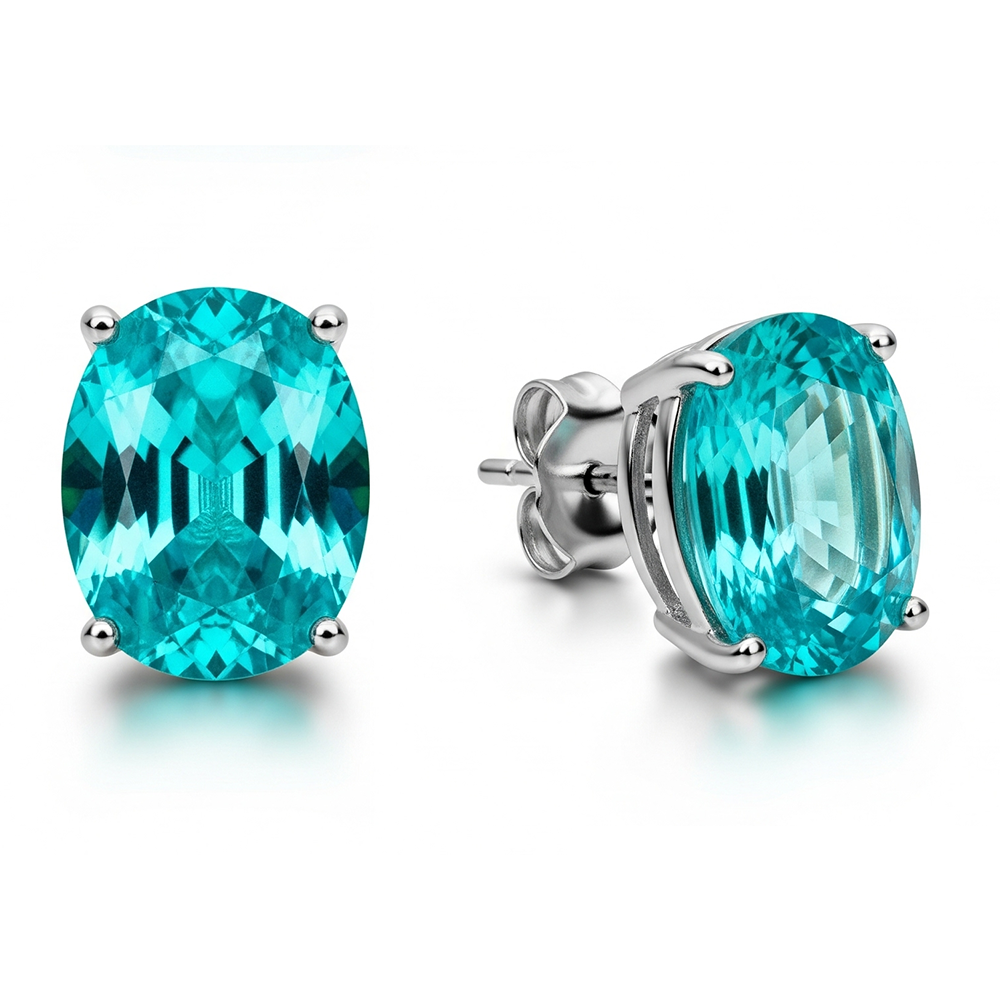 Timeless Paraiba Oval Cut Earrings