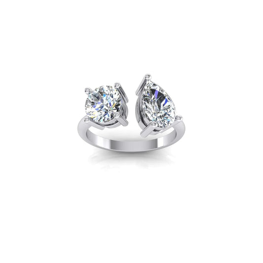 natural round diamond 2ct ring side angle