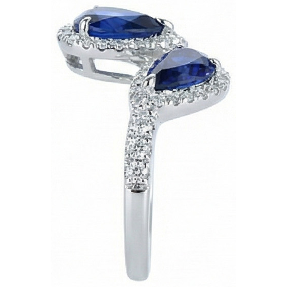 Toi Et Moi Ring Halo Sapphire Ring