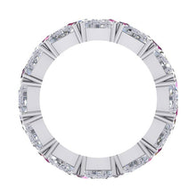 Trilliant Pink Genuine Sapphire Diamond  Band 9 Ct Gemstone Jewelry