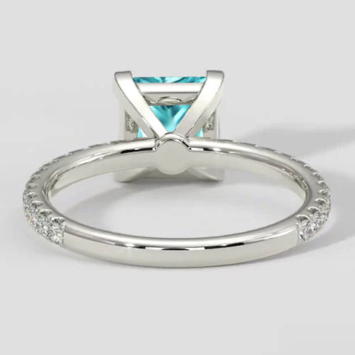 Tropical Blue Cushion Paraiba Ring