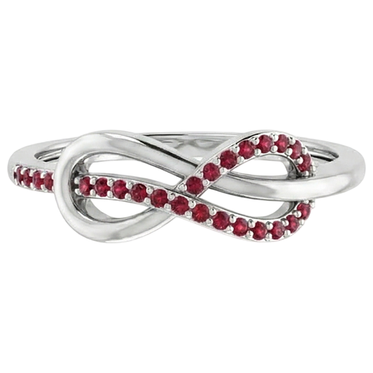 Twisted Ruby Infinity Ring White Gold 14K 1.25 Carats