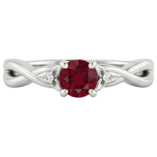 natural round ruby 1.50ct ring side angle