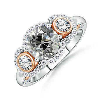 natural round diamond 3.25ct ring front view
