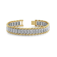 Two Tone Gold 14K Natural 1.85 Carats Small Round Cut Diamonds Mens