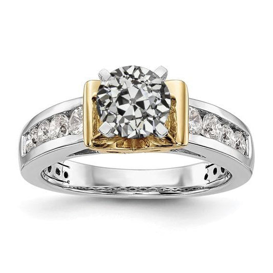 natural round diamond 2.50ct ring front view