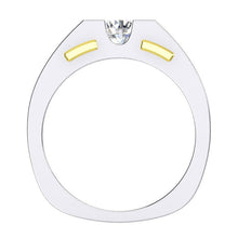 Two Tone Men's Real Solitaire Diamond Ring 1 Carat