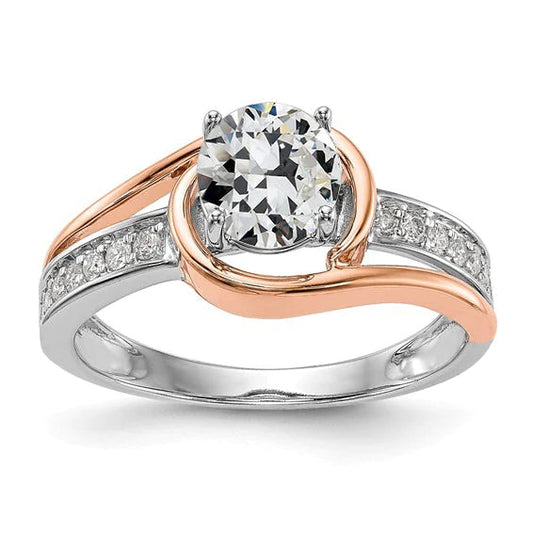 natural round diamond 2.75ct ring front view