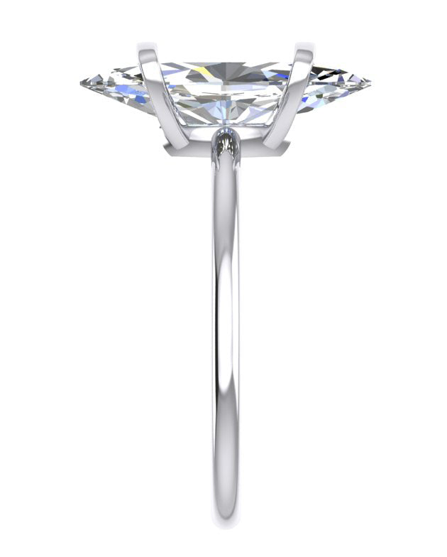 Two Bar Prong Marquise Ring Unique Style