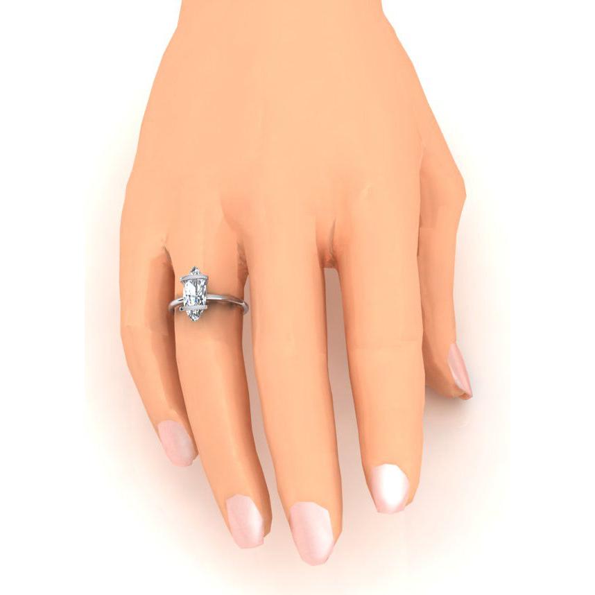 Two Bar Prong Marquise Ring Unique Style