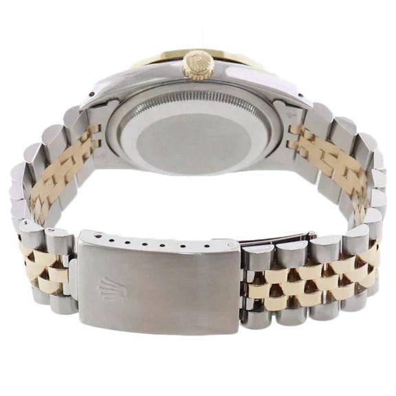 Two Tone Jubilee Watch Bezel Natural Earth Mined Diamond Dial Rolex Datejust QUICK SET