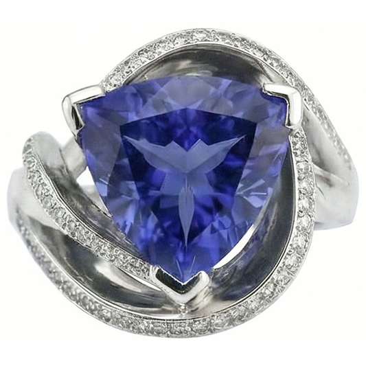 IGI CERTIFIED Unique Sapphire Ring Art Deco