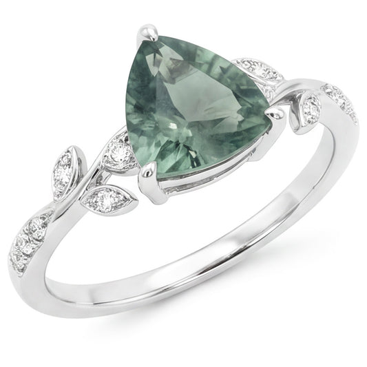 VVS Green Prasiolite Gemstone Ring 2.0 ct – 14 Karat White Gold