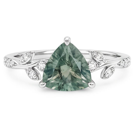 VVS Green Prasiolite Gemstone Ring 2.0 ct – 14 Karat White Gold