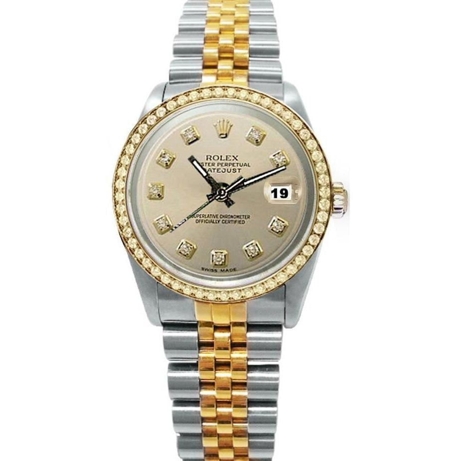 Diamond Dial Bezel Rolex Datejust Watch