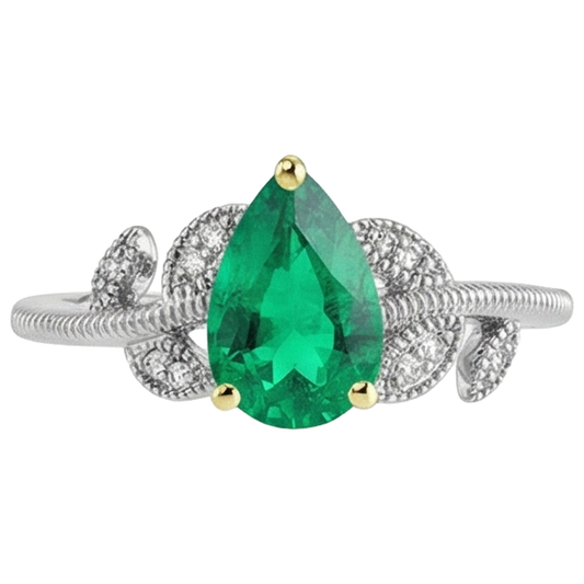 Handcrafted Colored Stone Ring 1 ct – front view