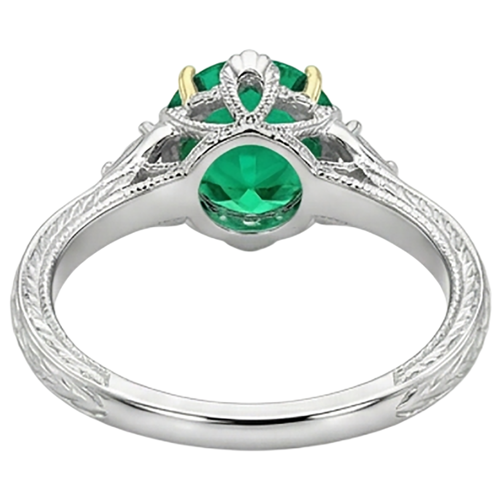 Natural Fine Emerald Gemstone Ring – alternate view