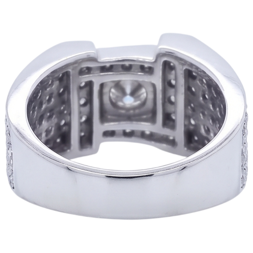 Vintage Look Men's Ring Round Natural Earth Mined Diamond Jewellery 3 Carats