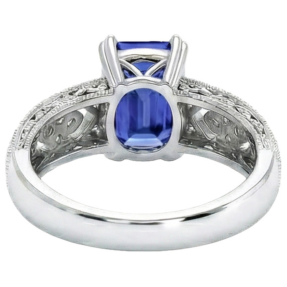 Vintage Style Emerald Blue Sapphire & Natural Earth Mined Diamond Ladies Ring 9.75 Carats