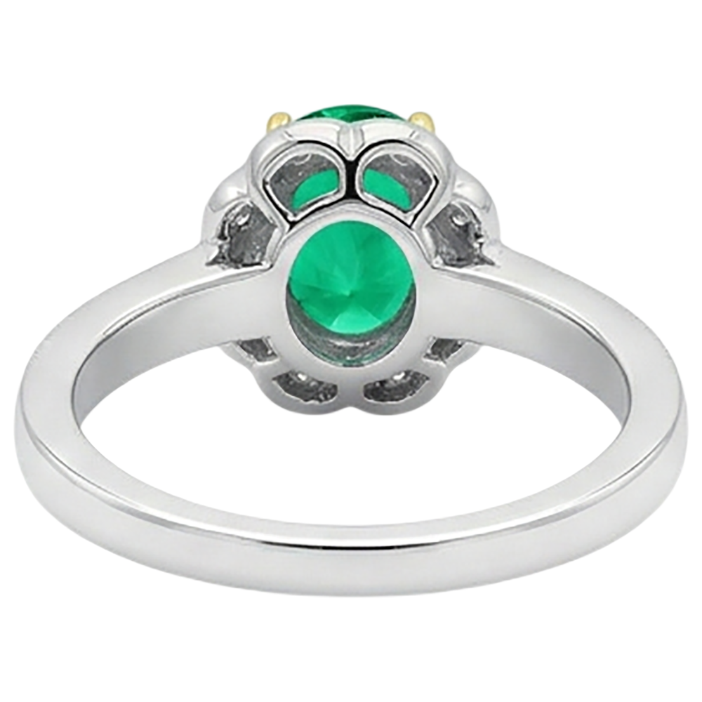 Natural Emerald Precious Stone Ring – back view