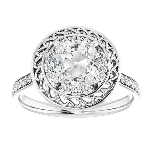 natural round diamond 7.50ct ring front view