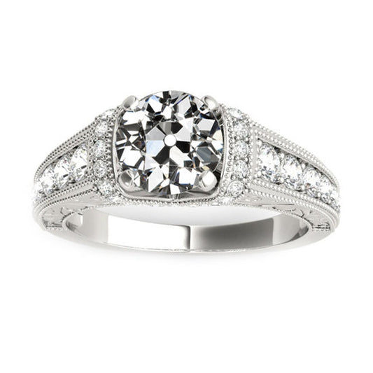 natural round diamond 4ct ring front view