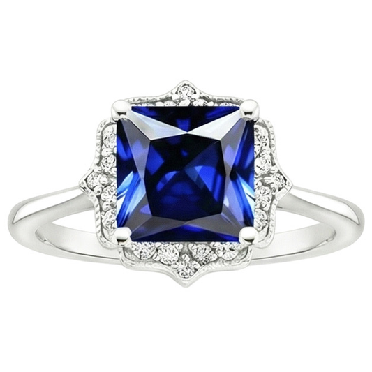 natural round sapphire 6ct ring profile view
