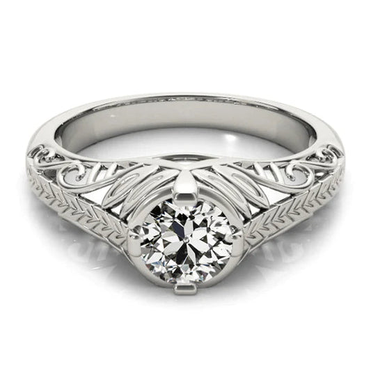 natural round diamond 2.75ct ring front view