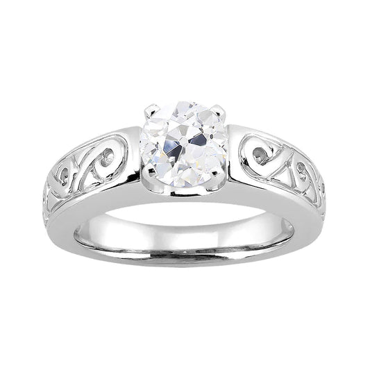 natural round diamond 1.75ct ring front view