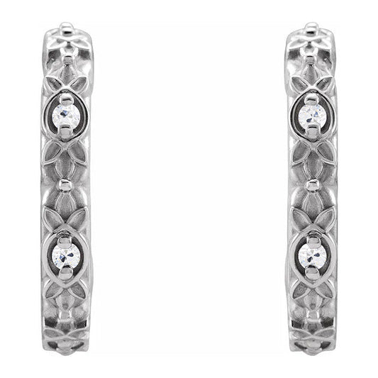 Vintage Style Open Hoop Earrings Natural Old Miner Diamonds 4 Carats