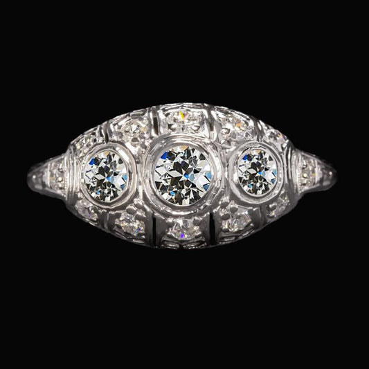natural round diamond 4.25ct ring front view