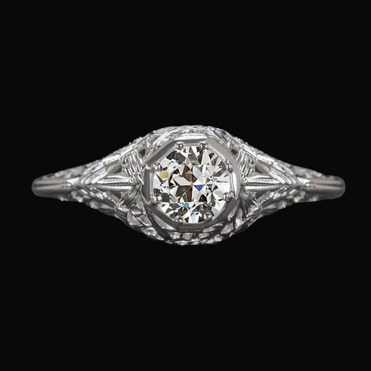 natural round diamond 1.50ct ring front view